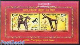 India 2006 Ancient Art S/s, Joint Issue Mongolia, Mint NH, Nature - Various - Horses - Joint Issues - Art - Sculpture - Ongebruikt