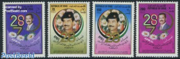 Iraq 1984 Saddam Hussein Birthday 4v, Mint NH, History - Nature - Politicians - Flowers & Plants - Irak