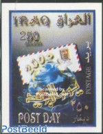 Iraq 2002 Stamp Day S/s, Mint NH, Various - Stamp Day - Stamps On Stamps - Globes - Giornata Del Francobollo