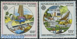 Ivory Coast 1983 World Communication Year 2v, Mint NH, Science - Transport - Int. Communication Year 1983 - Telecommun.. - Ungebraucht