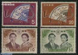 Japan 1959 Royal Wedding 4v, Mint NH, History - Kings & Queens (Royalty) - Neufs