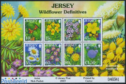 Jersey 2007 Flowers 8v M/s, Mint NH, Nature - Flowers & Plants - Jersey