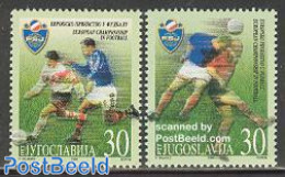 Yugoslavia 2000 European Football Games 2v, Mint NH, History - Sport - Europa Hang-on Issues - Netherlands & Dutch - F.. - Unused Stamps