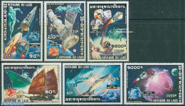 Laos 1975 UPU Centenary, Space 6v, Mint NH, Transport - U.P.U. - Ships And Boats - Space Exploration - U.P.U.