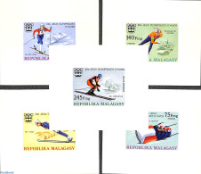 Madagascar 1975 Winter Olympic Games 5 S/s Imperforated, Mint NH, Sport - (Bob) Sleigh Sports - Olympic Winter Games -.. - Inverno