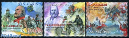 San Marino 2007 Garibaldi 3v, Mint NH, Nature - Transport - Horses - Ships And Boats - Unused Stamps