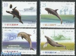 Taiwan 2002 Sea Mammals 4v, Mint NH, Nature - Transport - Sea Mammals - Ships And Boats - Barcos
