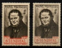 FRANCE    -   1942  .  Y&T N° 550 / 550b *.     Stendhal. - Ungebraucht