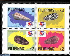 Philippines 1994 Shells 4v [+], Mint NH, Nature - Shells & Crustaceans - Mundo Aquatico