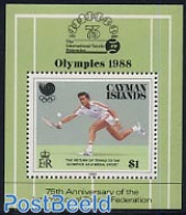 Cayman Islands 1988 Olympic Games S/s, Mint NH, Sport - Olympic Games - Tennis - Tenis