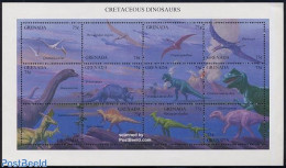 Grenada 1994 Preh. Animals 12v M/s, Quetzalcoatlus, Mint NH, Nature - Prehistoric Animals - Preistorici