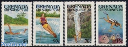 Grenada Grenadines 1985 Water Sports 4v, Mint NH, Nature - Sport - Fish - Diving - Swimming - Poissons