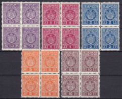 Yugoslavia 1931 Porto Coat Of Arms - Without Name Of Engraver Vagner MNH Block Of 4 - Unused Stamps