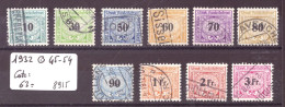 TIMBRES DE CHEMIN DE FER  1932 - No 45-54 OBLITERES - COTE: 63.- - Ferrovie