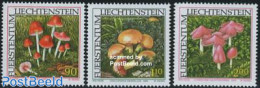 Liechtenstein 2000 Mushrooms 3v, Mint NH, Nature - Mushrooms - Nuevos