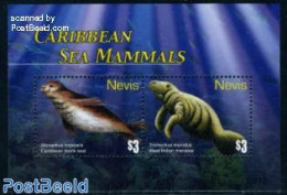 Nevis 2010 Sea Mammals S/s, Mint NH, Nature - Sea Mammals - St.Kitts And Nevis ( 1983-...)