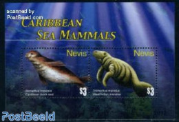 Nevis 2010 Sea Mammals S/s, Mint NH, Nature - Sea Mammals - St.Kitts Y Nevis ( 1983-...)
