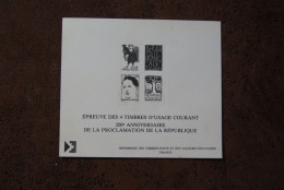 4 Timbres 200e Anniversaire De La Proclamation De La République (1992) - Pruebas De Lujo