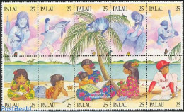 Palau 1989 Young Readers 10v [++++], Mint NH, Nature - Sport - Transport - Butterflies - Cats - Sea Mammals - Baseball.. - Béisbol