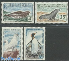 French Antarctic Territory 1960 Definitives 4v, Mint NH, Nature - Animals (others & Mixed) - Birds - Penguins - Sea Ma.. - Ungebraucht