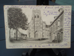 Cpa Précurseur ABBEVILLE - L'Eglise Saint-Riquier 1903 - Charcuterie Abbevilloise -  To 130° D'Infanterie Auvours - Abbeville