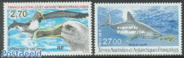 French Antarctic Territory 1998 Animals 2v, Mint NH, Nature - Birds - Fish - Sharks - Nuevos