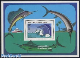 Turks And Caicos Islands 1988 Deep Sea Fishing S/s, Mint NH, Nature - Fish - Fishing - Fische