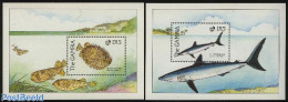 Gambia 1989 Fish 2 S/s, Mint NH, Nature - Fish - Sharks - Peces