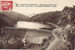 *CPA - 34 - LAMALOU Les BAINS - Barrage De La Biconque - N.et B.- Avec Caractéristiques Techniques - Lamalou Les Bains