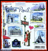 France 2010 European Capitals, Paris 4v M/s, Mint NH, History - Performance Art - Religion - Europa Hang-on Issues - T.. - Unused Stamps