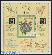 Pitcairn Islands 1997 Year Of The Ox S/s, Mint NH, History - Various - Coat Of Arms - New Year - New Year