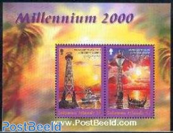 Solomon Islands 2000 Lighthouses S/s, Mint NH, Transport - Various - Ships And Boats - Lighthouses & Safety At Sea - Ships