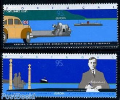 Portugal 1995 Europa, Peace & Freedom 2v, Mint NH, History - Transport - Europa (cept) - Automobiles - Ships And Boats - Ungebraucht