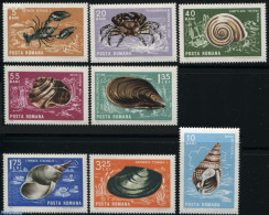 Romania 1966 Shells 8v, Mint NH, Nature - Shells & Crustaceans - Crabs And Lobsters - Nuevos