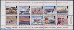 Solomon Islands 2005 The Route To Victory 10v M/s, Mint NH, History - Transport - Decorations - World War II - Aircraf.. - Militares