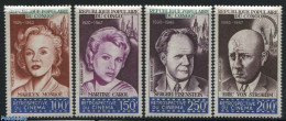 Congo Republic 1971 History Of Film 4v, Mint NH, Performance Art - Film - Marilyn Monroe - Movie Stars - Kino