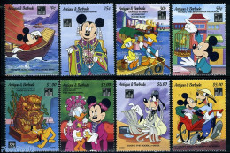 Antigua & Barbuda 1994 Hong Kong/Disney 8v, Mint NH, Transport - Ships And Boats - Art - Disney - Bateaux