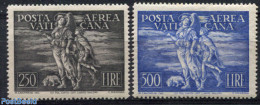 Vatican 1948 Airmail Definitives 2v, Mint NH, Nature - Dogs - Ongebruikt