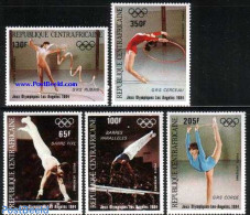 Central Africa 1984 Olympic Games 5v, Mint NH, Sport - Gymnastics - Olympic Games - Gimnasia