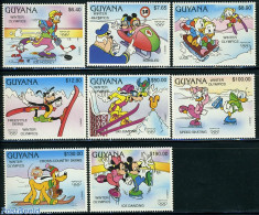 Guyana 1991 Olympic Winter Games, Disney 8v, Mint NH, Sport - Olympic Winter Games - Art - Disney - Disney