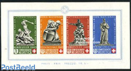 Switzerland 1940 Pro Patria S/s, Mint NH, Art - Sculpture - Ungebraucht