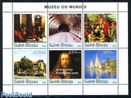 Guinea Bissau 2003 Munich Museums 6v M/s, Mint NH, Transport - Automobiles - Ships And Boats - Art - Dürer, Albrecht .. - Autos