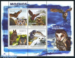 Guinea Bissau 2008 Owls 4v M/s, Mint NH, Nature - Birds - Birds Of Prey - Owls - Guinée-Bissau