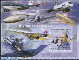 Guinea Bissau 2006 Vought Sikorsky S/s, Mint NH, History - Transport - Netherlands & Dutch - Concorde - Helicopters - Geografia