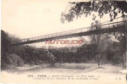 CPA PARIS - BUTTES CHAUMONT - LE PONT SUSPENDU - Parks, Gardens