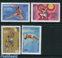 India 1984 Olympic Games 4v, Mint NH, Sport - Athletics - Basketball - Olympic Games - Weightlifting - Ungebraucht