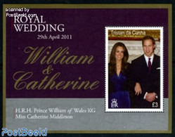 Tristan Da Cunha 2011 William & Kate Royal Wedding S/s, Mint NH, History - Kings & Queens (Royalty) - Case Reali