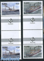 Aland 1997 Steamers 2v, Gutter Pairs, Mint NH, Transport - Ships And Boats - Boten