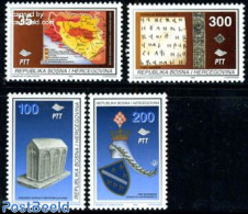 Bosnia Herzegovina 1995 History 4v, Mint NH, History - Various - History - Maps - Art - Handwriting And Autographs - Geography