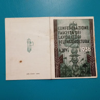 Tessera Confederazione Fascista Dei Lavoratori Dell'Agricoltura 1936 - Documenti Storici